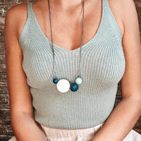 Palm Sunrise Blanc & Mint | Collier allaitement, portage et de dentition - MintyWendy Default Title