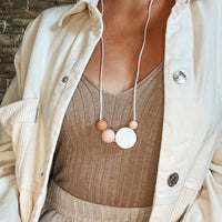 Palm Sunrise Blanc & Rose | Collier allaitement, portage et de dentition - MintyWendy Default Title