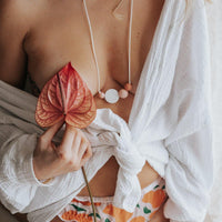 Palm Sunrise Blanc & Rose | Collier allaitement, portage et de dentition - MintyWendy Default Title