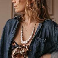 Milk -| Collier allaitement, portage et de dentition - MintyWendy Marbre