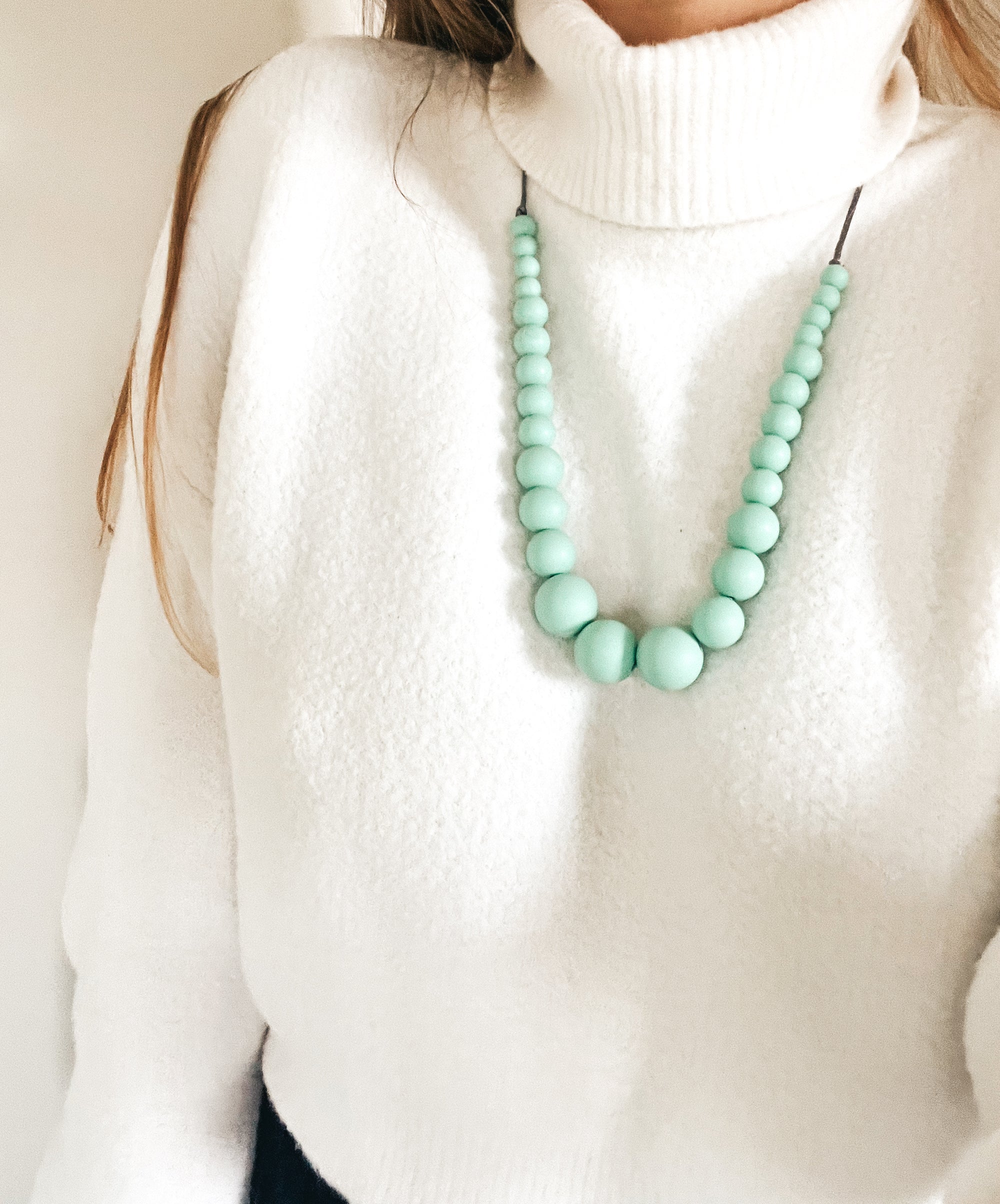 Le Minthalo | Collier allaitement, portage et dentition - MintyWendy Perles rondes