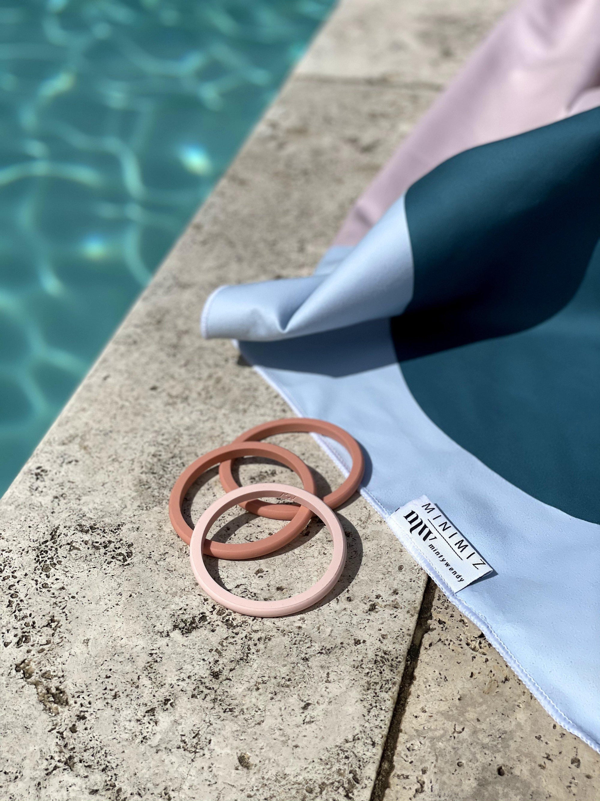 Coffret Plage - MintyWendy Serviette + trio bracelet Bleu