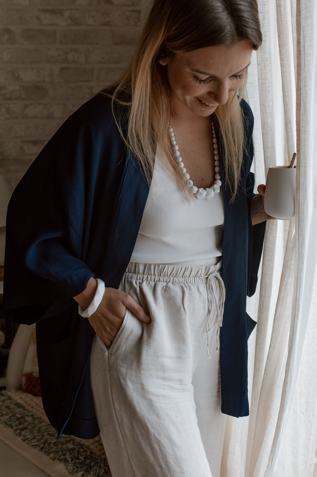 Kimono Post-Partum Prunelli -Made in Paris - MintyWendy Gris perle