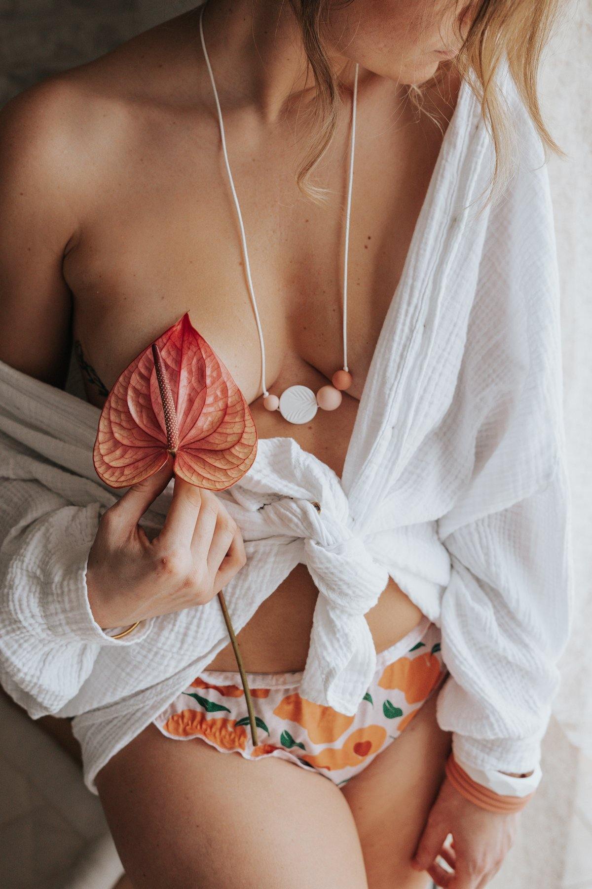 Palm Sunrise Blanc & Rose | Collier allaitement, portage et de dentition - MintyWendy Default Title