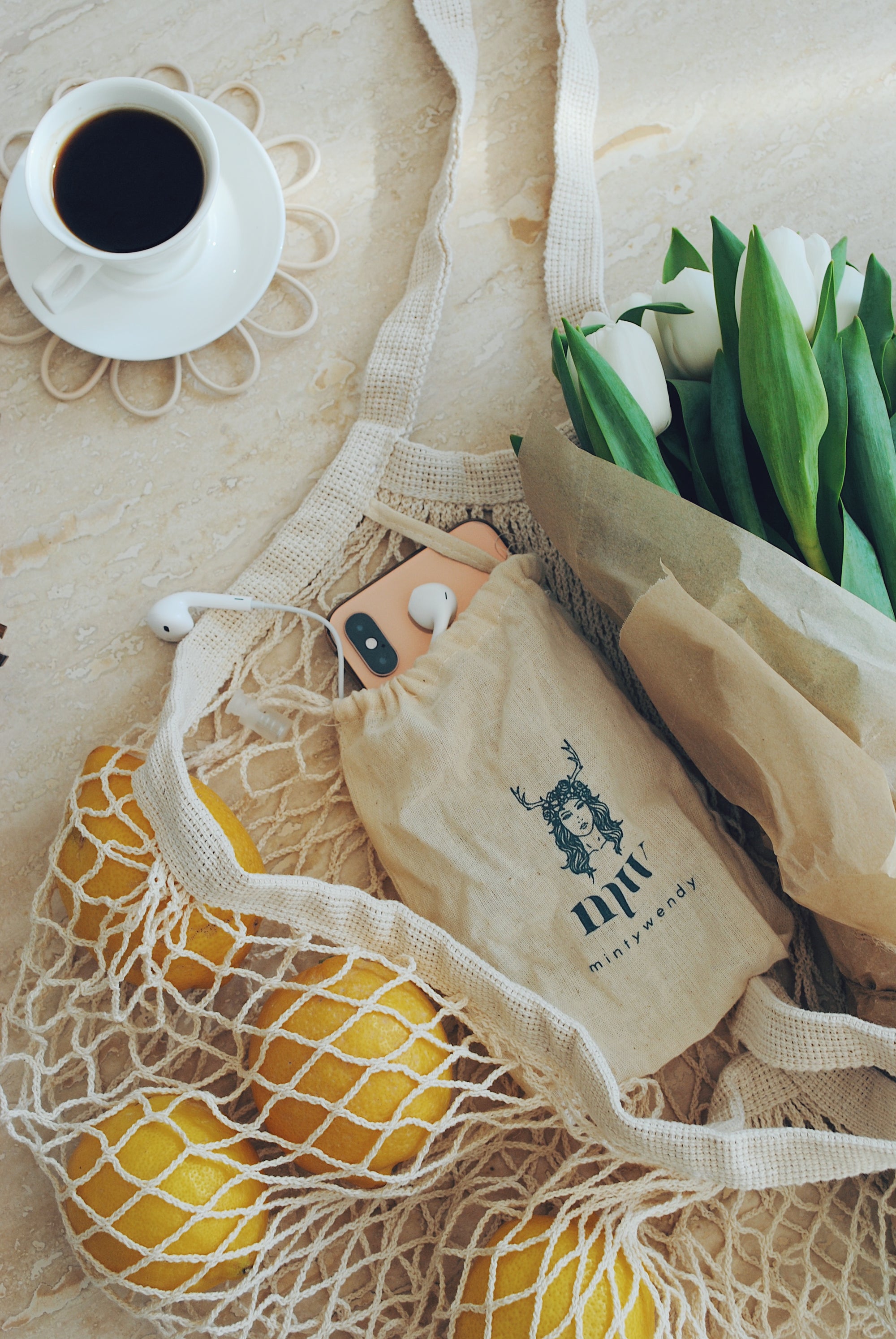 Sac filet avec pochon de rangement intégré - MintyWendy Default Title