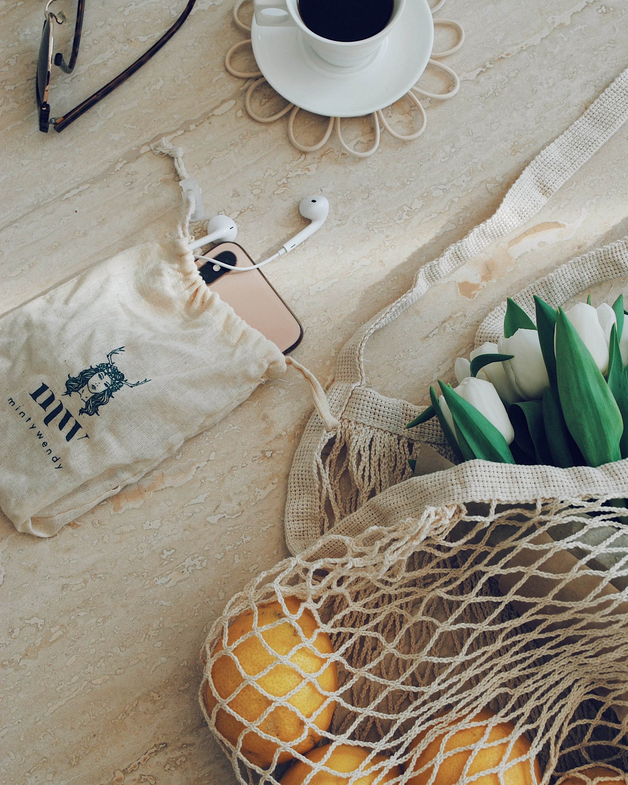 Sac filet avec pochon de rangement intégré - MintyWendy Default Title