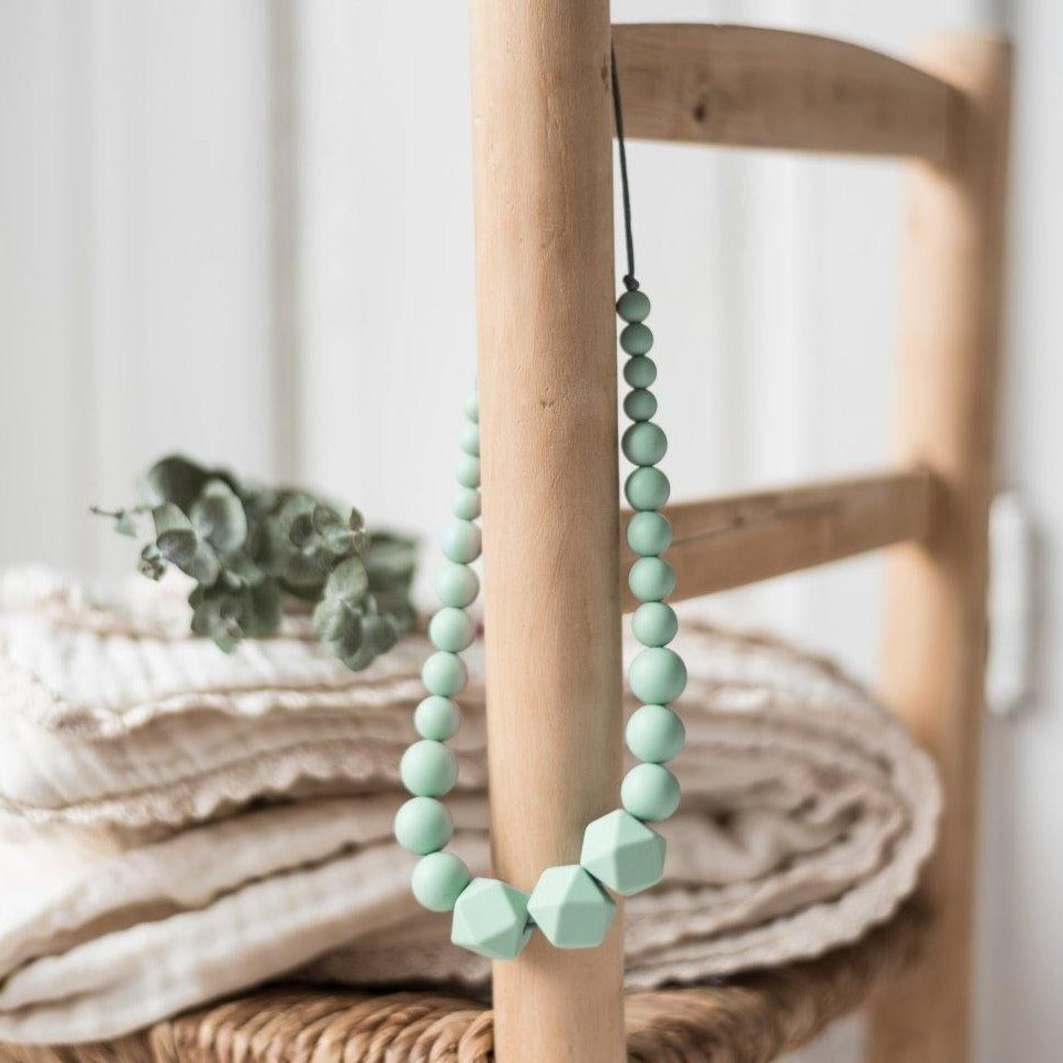 Le Minthalo | Collier allaitement, portage et dentition - MintyWendy Perles hexagonales